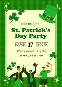 Yellow  St. Patrick's Day Party  A6 template
