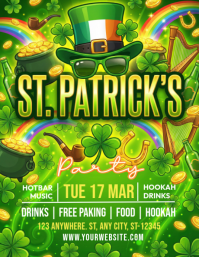 Yellow St. Patrick's Day Party Flyer template