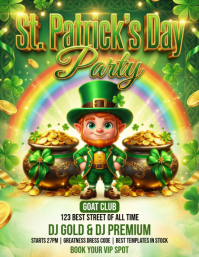 Yellow St. Patrick's Day Party Flyer template