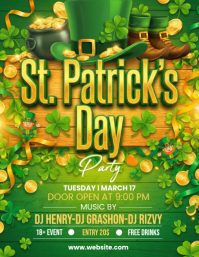 Yellow St. Patrick's Day Party Flyer template