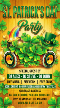 Yellow St. Patrick's Day Party Instagram Story Indaba yaku-Instagram template