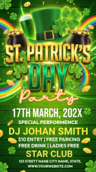 Yellow St. Patrick's Day Party Instagram Story template