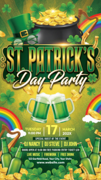 Yellow St. Patrick's Day Party Instagram Story Instagram-verhaal template