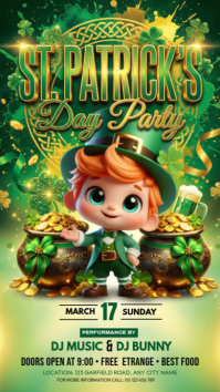 Yellow St. Patrick's Day Party Instagram Story template