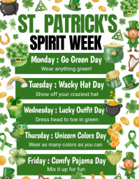 Yellow St. Patrick's Spirit Week Flyer ใบปลิว (US Letter) template
