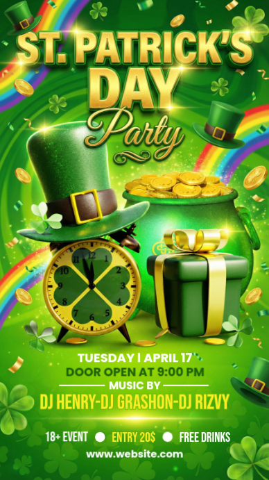Copia de Yellow St. Patrick's Day Party Template Instagram Story ...
