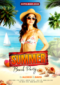 Yellow Summer Party A6 template