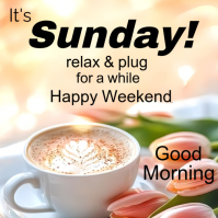 Yellow Sunday Morning Qoutes  Instagram Post template