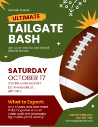 绿色 Tailgate Party Løbeseddel Template
