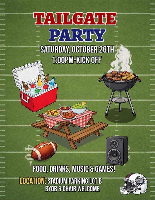 Yellow Tailgate Party Flyer Template | PosterMyWall