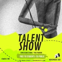 Yellow Talent Show Drama Club Video Square (1:1) template