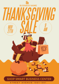 Yellow Thanksgiving Sale A3 Template