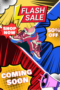 Yellow Tipografi Flash Sale Flyer Poster template