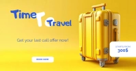 Yellow traveling Facebook banner template