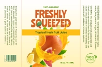 Yellow tropical juice bottle label template