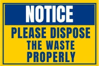 Yellow Typographic "notice Sign Template" Banner 4' × 6'