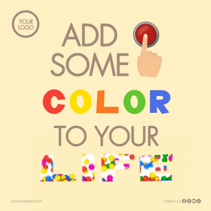 Plantilla de Yellow Typographic and Joyful Positive Square (1:1 ...