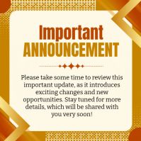 Kuning Announcement Wpis na Instagrama Template