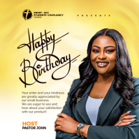 Yellow Typographic Birthday Flyer  Instagram Post Wpis na Instagrama template