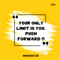 Yellow Typographic Daily Motivational Quote  Square (1:1) template