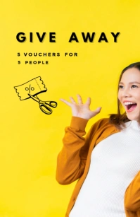 Yellow Typographic Give Away  Tabloid template