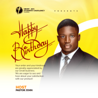 Yellow Typographic Happy Birthday  Instagram Post Instagram-opslag template