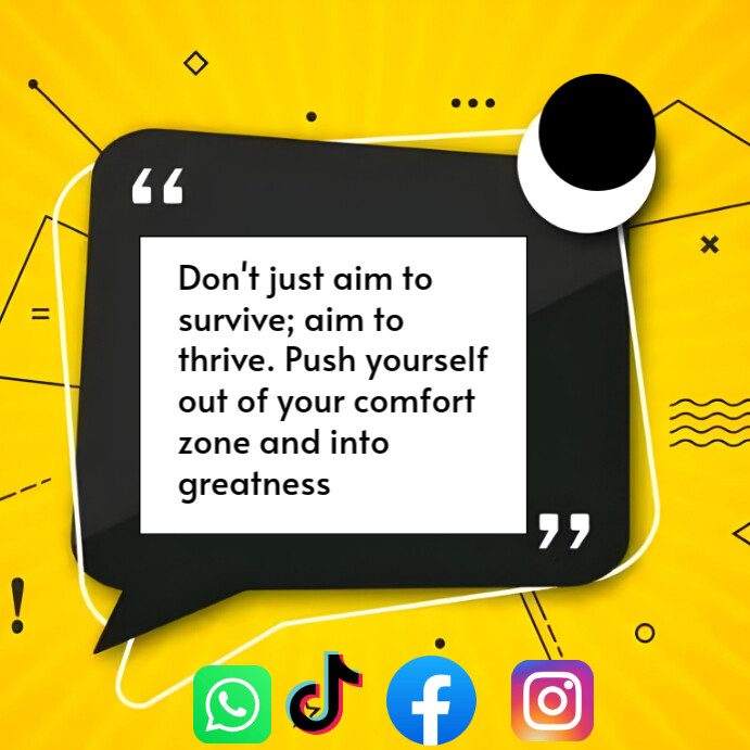 Yellow Typographic Inspirational Instagram Post Template | PosterMyWall