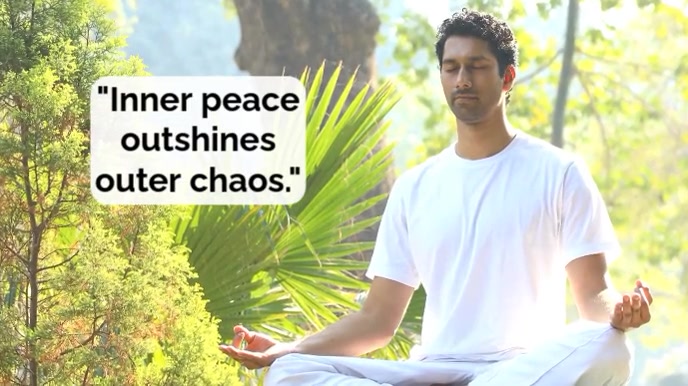 Yellow Typographic Meditation Quote Video Digital Display (16:9) template
