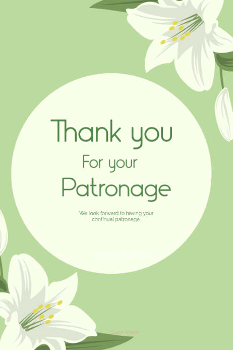 Copy of Yellow Typographic Thank You For Your Patronage Poster ...