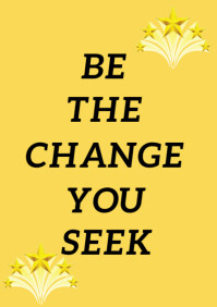 Yellow Typographic Wall Decor  A4 template
