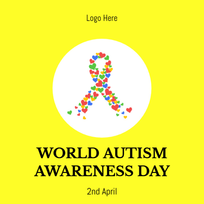 Modèle Yellow Typographic Yellow Background World Autism Awareness Day ...