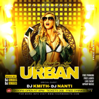 Yellow Urban Night Club Party Square Video template