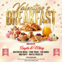 Yellow Valentine's Breakfast Event Instagram Post template