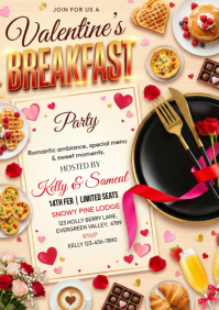 Yellow Valentine's Day Breakfast A4 template