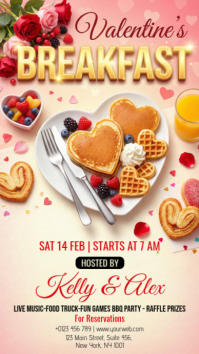 Yellow Valentine's Day Breakfast Event Instagram Story template