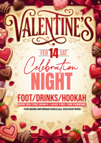 Yellow Valentine's Day Celebration A4 template