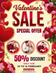 Yellow Valentine's Day Sale Flyer template