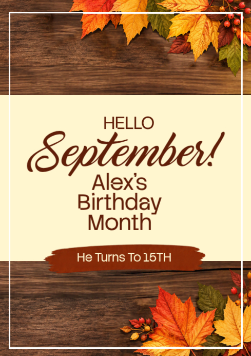 Yellow Vintage Birthday Month Celebration A4 Template | PosterMyWall