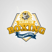 Yellow Vintage Boxing Club Logo Template