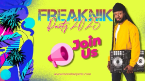 Yellow Vintage Freaknik Party 2025 Digital Display (16:9) template