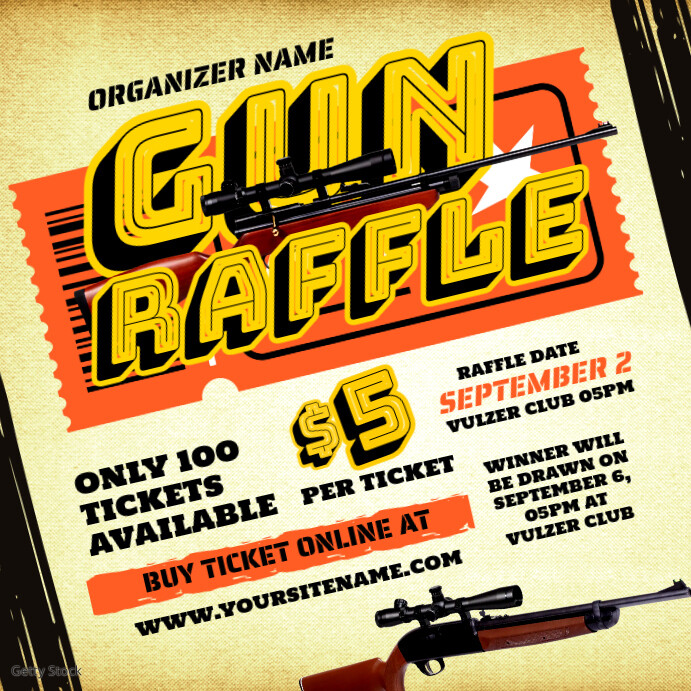 Copy of Yellow Vintage Gun Raffle Instagram Post | PosterMyWall
