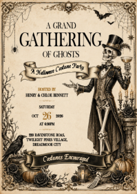 Yellow Halloween Costume Party A4 Template
