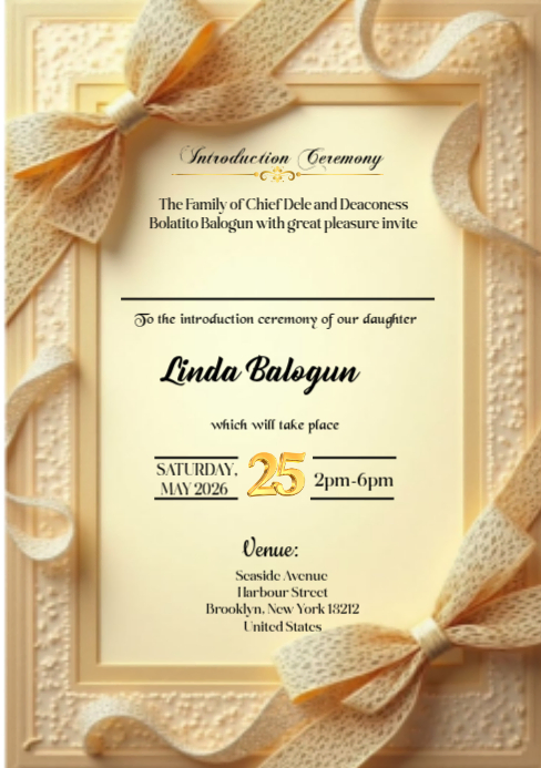 Copy of Yellow Vintage Introduction Ceremony A5 | PosterMyWall