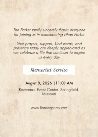 Yellow Memorial Service A6 Template - Page 4