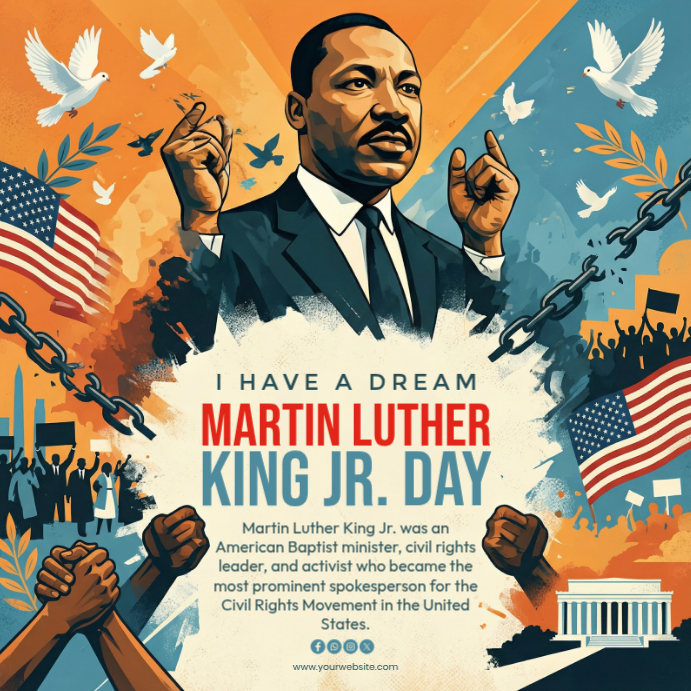 Copy of Yellow Vintage Mlk Day Instagram Post | PosterMyWall