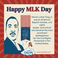 Yellow Vintage Mlk Day Instagram Post Wpis na Instagrama template