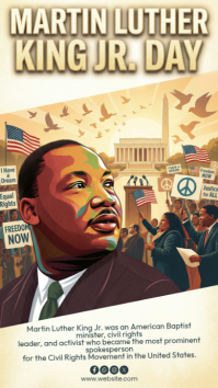 Yellow Vintage Mlk Day Instagram Story template