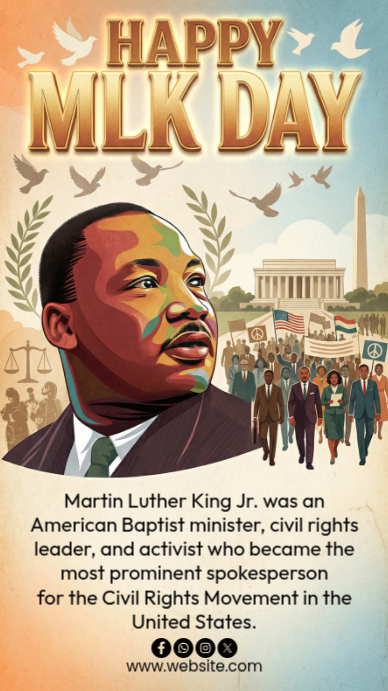 Yellow Vintage Mlk Day Instagram Story Template | PosterMyWall