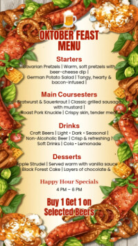 Yellow Oktoberfest Menu Facebook Story Template