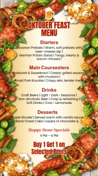 Yellow Vintage Oktoberfest Food Menu Facebook Story template